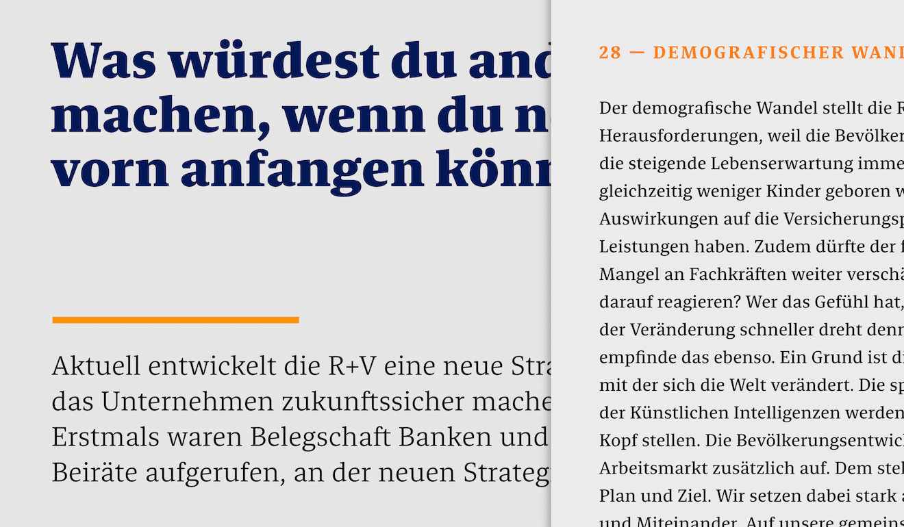 Mockup showing RuV Serif in an editorial environment